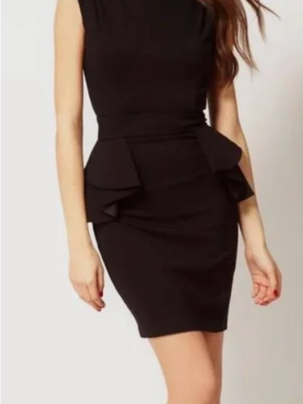 Ted Baker London Black Midi Peplum Dress